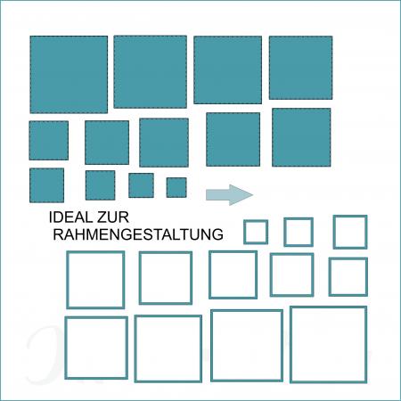 Stanzschablone - Rahmenstanze quad. (Schüttelkarten)